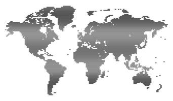 Horizontal line shape world map crafted to enhance understanding of geography. Its horizontal line shape world map representation features simplicity and accuracy in line shape map visuals. vector