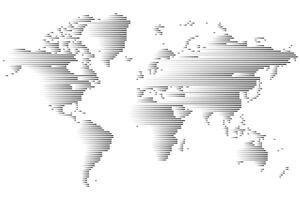 Minimalist geometric dot patterns create a stunning horizontal world map silhouette vector