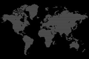 World map designed in horizontal line shape form with geometric cartography view vector