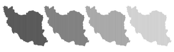 Iran vertical line shape map illustration. Persia line shape dotted map vector
