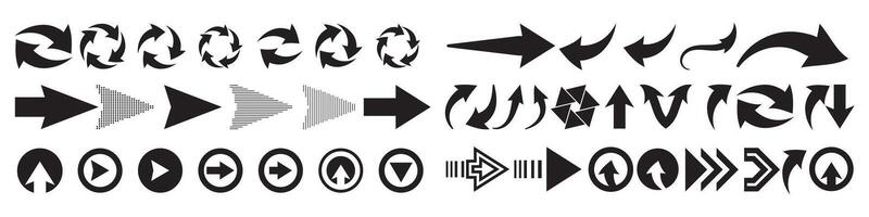 Arrow icon set. Mega collection set of simple and different arrow illustration. Black arrow like in different cursor arrow direction symbols vector