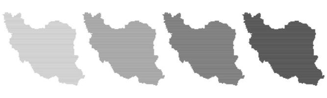 Iran horizontal line shape map illustration. Tehran horizontal line shape dotted map vector