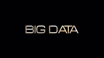 Abstract Big Data golden glitch text with particles digital effect video
