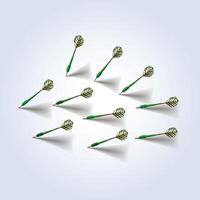 Darts sets green color gradient and with abstract background vector