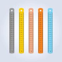 Ruler and Scales in different colors of art vector