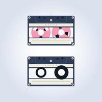 Casit Icons, cassette tapes audio recorder with an abstract background vector
