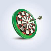Dartboard and darts sets, In a green color gradient and with an abstract background vector
