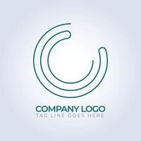 Line art circular company logo template design art vector