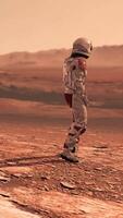 Astronaut dancing on Mars red planet. Exploring Mission To Mars. Futuristic Colonization and Space Exploration Colony on Mars. video