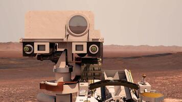 3d rendering. Mars rover deploys its equipment against the backdrop of a true Martian landscape. Mission To Mars. video