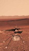 3d rendering. Mars. Helicopter explore Mars against the backdrop of a real Martian landscape. Exploring Mission To Mars. video