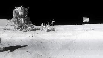 3d rendering animation. Lunar Astronaut In Space Suit Walking On the Moon. video
