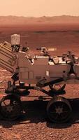 3d rendering. Mars rover deploys its equipment against the backdrop of a true Martian landscape. Colony on Mars. video
