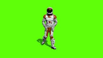 3d rendering. Astronaut dancing on green screen. Sci-fi astronaut. Futuristic Colonization and Space Exploration Concept. video