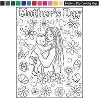 mother's day color book vector