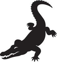 Crocodile silhouette bold style, River predator in clean line drawing vector