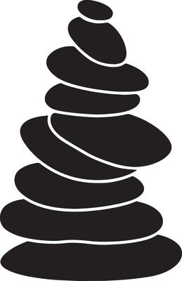 Zen stacked stones simple design concept, Minimalist balance stone silhouette art