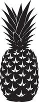 Pineapple bold silhouette tropical design, Strong fruit shape in clean black vector