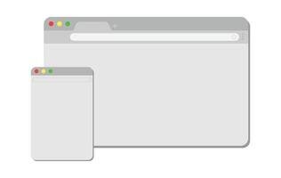 Browser window flat page template. Mock up website interface vector