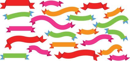 A Collection Colorful Ribbon Banners for Design Projects vector