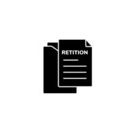 Stack of black documents with petition label on top page for formal use vector