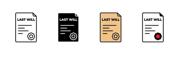 Icon of last will document. simple, modern designs in multiple colors and styles vector