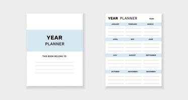Year planner template with monthly sections for efficient annual scheduling and organization vector