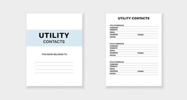 Utility contacts form for easy organization and quick access to essential information vector