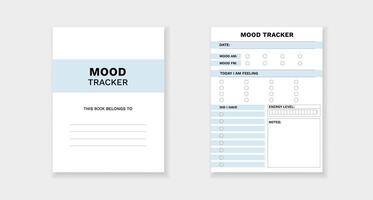 Mood tracker form template for daily emotional and energy level monitoring vector