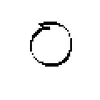 Mosaic circle icon in pixel art style with black and white design vector