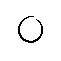 Mosaic style pixelated circle icon with black and white edge design vector