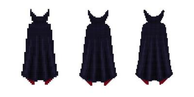 Mosaic style pixelated dress icon with elegant design and retro vintage aesthetic elements vector