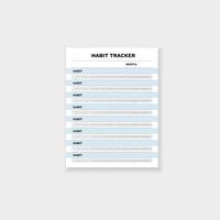 Habit tracker template for monthly goals and progress with simple layout vector