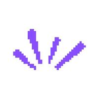 Mosaic pixel art icon of purple confetti design with retro pixelated style for celebrations vector