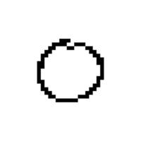 Mosaic pixel art circle icon represents simple geometric shape with retro sprite design vector