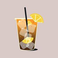 Refreshing Coffee and Orange Juice with Ice and Orange Garnish. vector