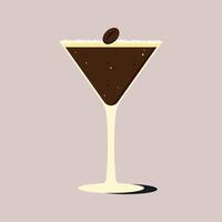 Espresso Martini with Coffee Bean Garnish. vector