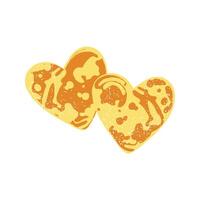 Heart-Shaped Pancakes with Powdered Sugar. vector