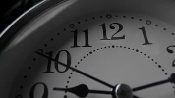 Close-up Shot of Classic Analog Clock in Low Light Environment Highlighting Time and Precision video