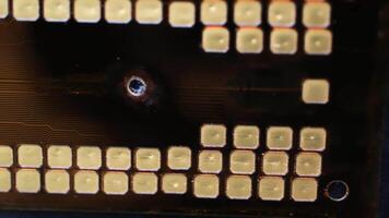 Close-Up Macro Shot of Contacts for Inkjet Printer Heads in a High-Tech Electronic Setting video