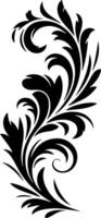 Graceful Black Botanical Tattoo with Curved Vine Pattern vector