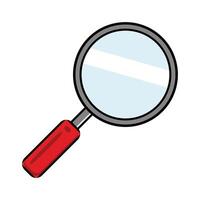 Magnifying glass with a red handle vector