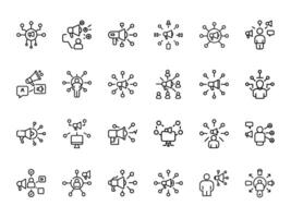 digital marketing concept icon collection line art illustration vector
