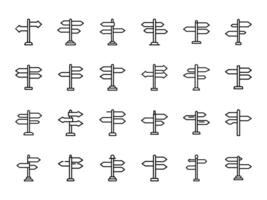 directional arrow navigation icons set line art illustration vector