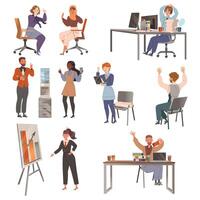 People Character in the Office Working Big Set vector