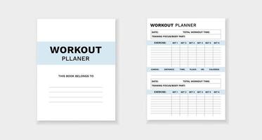 Workout planner form with sections for exercises and total workout time tracking vector