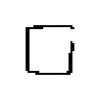 Black square mosaic in pixel art style resembling a minimalist icon or game element vector