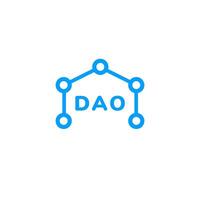 Dao symbol with connected lines and bold letters in simple design vector
