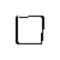 Mosaic pixel art box icon in minimalistic outline square design vector