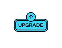 Upgrade button icon with up arrow for software enhancement or version improvement vector